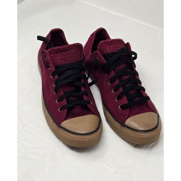 Converse All Star Burgundy Red Low Top Sneakers Women 's 10.5 Men's 8.5 - Picture 2 of 10